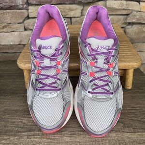 Asics Gel Equation Sz 8 Women Gray Purple/ Pink  Running Shoes EUC T5Q6N